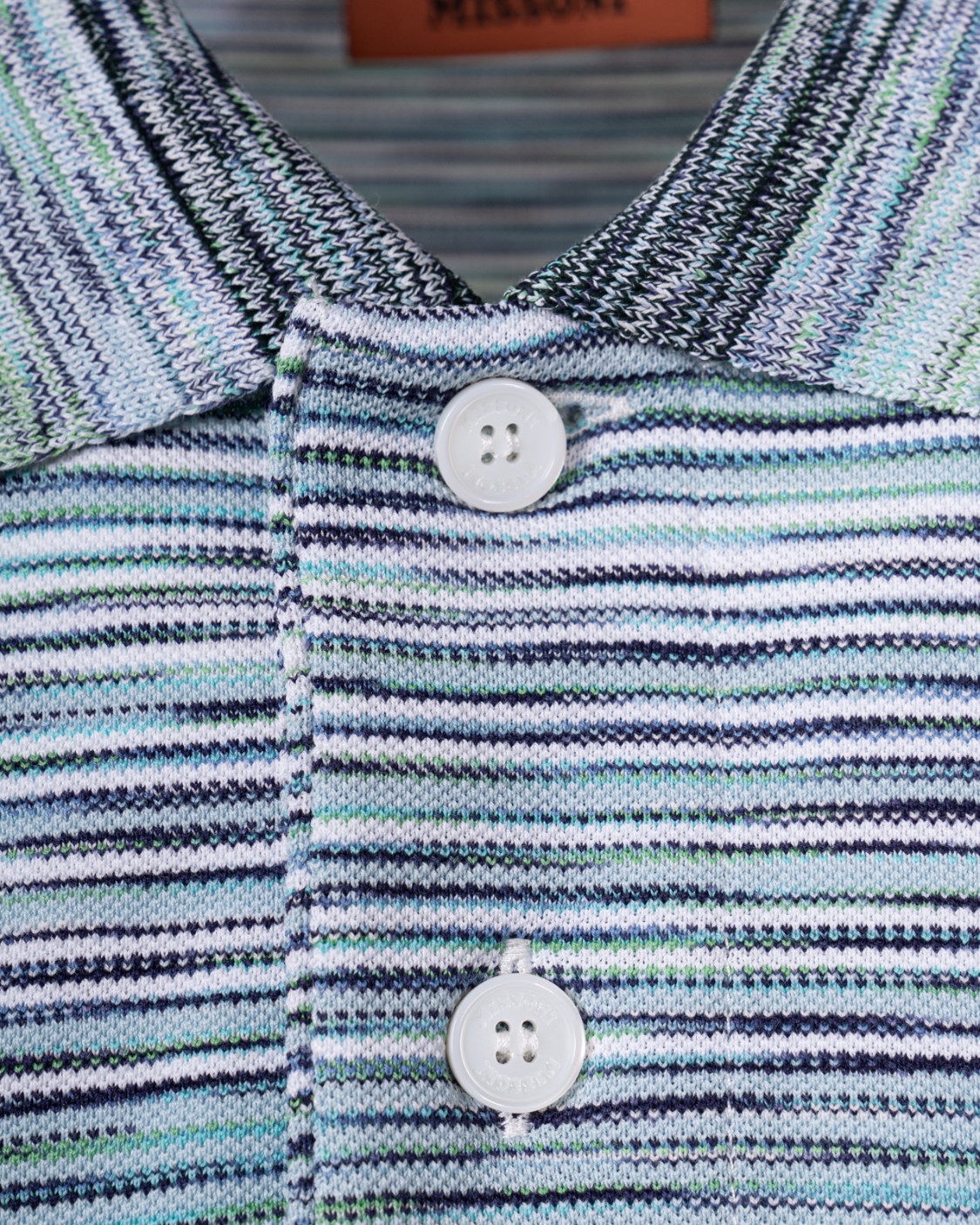 shop MISSONI  Polo: Missoni polo in piquet di cotone fiammato sfumato.
Polo in piquet.
Lavorazione in cotone fiammato sfumato.
Taglio essenziale.
Manica corta.
Composizione: 100%Cotone.
Made in Romania.. US25S20G BJ0014-SM9KU number 7611466